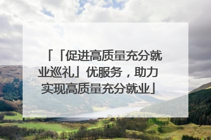 「促进高质量充分就业巡礼」优服务，助力实现高质量充分就业