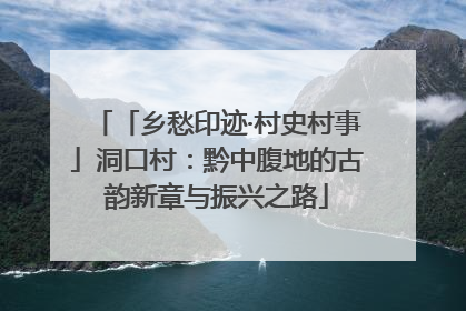 「乡愁印迹·村史村事」洞口村：黔中腹地的古韵新章与振兴之路