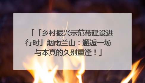 「乡村振兴示范带建设进行时」烟雨兰山：邂逅一场与本真的久别重逢！