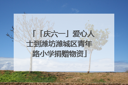 「庆六一」爱心人士到潍坊潍城区青年路小学捐赠物资