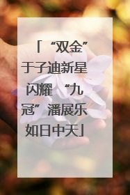 “双金”于子迪新星闪耀 “九冠”潘展乐如日中天