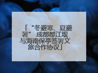 “冬避寒、夏避暑” 成都都江堰与海南保亭签署文旅合作协议