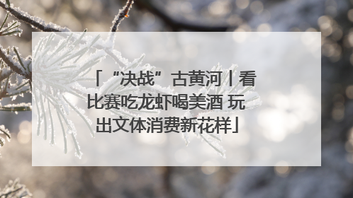 “决战”古黄河丨看比赛吃龙虾喝美酒 玩出文体消费新花样