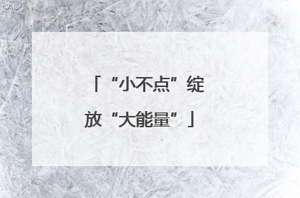 “小不点”绽放“大能量”