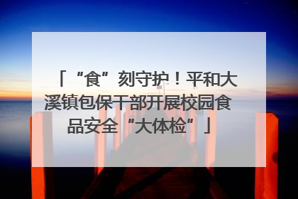 “食”刻守护！平和大溪镇包保干部开展校园食品安全“大体检”