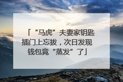 “马虎”夫妻家钥匙插门上忘拔，次日发现钱包竟“蒸发”了