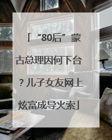 “80后”蒙古总理因何下台？儿子女友网上炫富成导火索