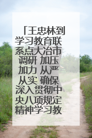 王忠林到学习教育联系点大冶市调研 加压加力 从严从实 确保深入贯彻中央八项规定精神学习教育取得实效