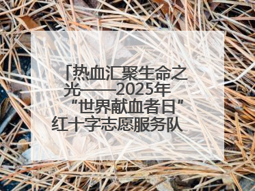热血汇聚生命之光——2025年“世界献血者日”红十字志愿服务队在行动