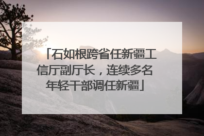 石如根跨省任新疆工信厅副厅长，连续多名年轻干部调任新疆