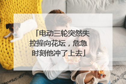 电动三轮突然失控撞向花坛，危急时刻他冲了上去
