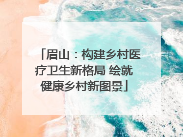 眉山：构建乡村医疗卫生新格局 绘就健康乡村新图景