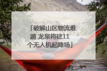 破解山区物流难题 龙泉将建11个无人机起降场