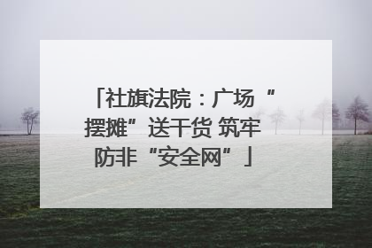 社旗法院：广场“摆摊”送干货 筑牢防非“安全网”