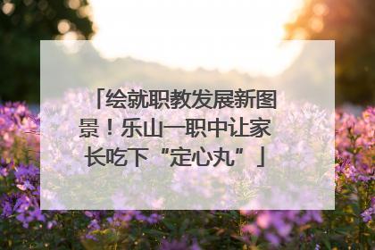 绘就职教发展新图景！乐山一职中让家长吃下“定心丸”