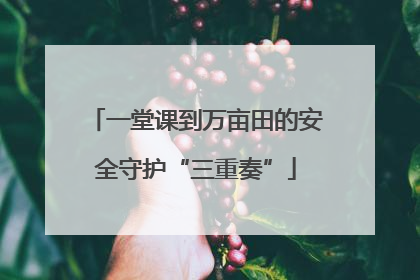 一堂课到万亩田的安全守护“三重奏”