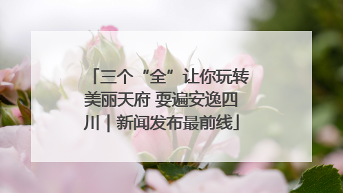 三个“全”让你玩转美丽天府 耍遍安逸四川｜新闻发布最前线