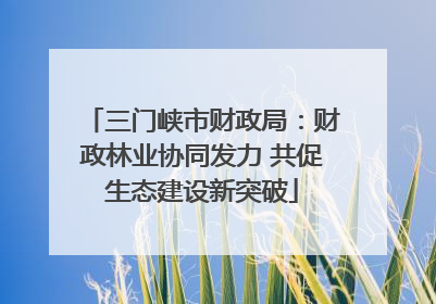 三门峡市财政局：财政林业协同发力 共促生态建设新突破