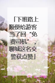 下班路上顺便给游客当了回“免费司机”，聊城这名交警获点赞