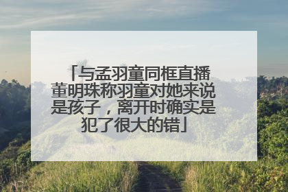 与孟羽童同框直播 董明珠称羽童对她来说是孩子，离开时确实是犯了很大的错