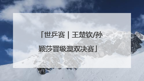 世乒赛｜王楚钦/孙颖莎晋级混双决赛