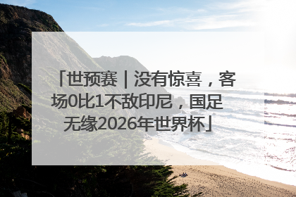 世预赛｜没有惊喜，客场0比1不敌印尼，国足无缘2026年世界杯