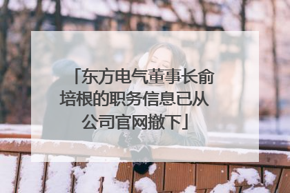东方电气董事长俞培根的职务信息已从公司官网撤下