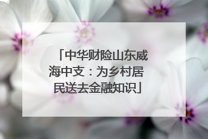 中华财险山东威海中支：为乡村居民送去金融知识