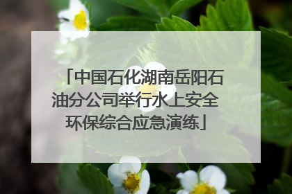 中国石化湖南岳阳石油分公司举行水上安全环保综合应急演练