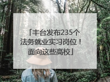 丰台发布235个法务就业实习岗位！面向这些高校