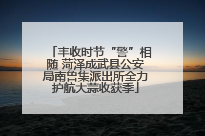 丰收时节“警”相随 菏泽成武县公安局南鲁集派出所全力护航大蒜收获季