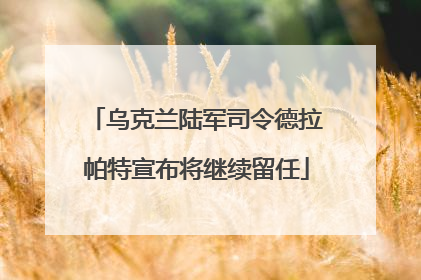 乌克兰陆军司令德拉帕特宣布将继续留任