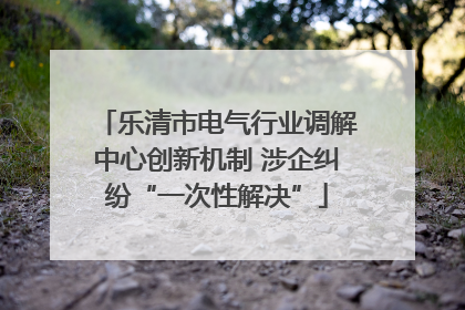 乐清市电气行业调解中心创新机制 涉企纠纷“一次性解决”