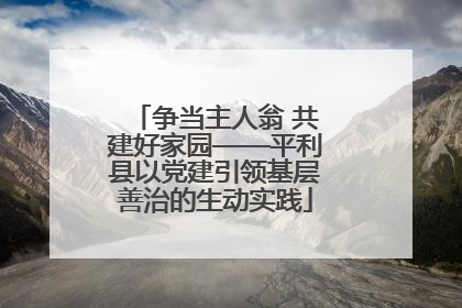 争当主人翁 共建好家园——平利县以党建引领基层善治的生动实践