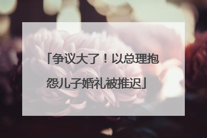 争议大了！以总理抱怨儿子婚礼被推迟
