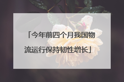 今年前四个月我国物流运行保持韧性增长
