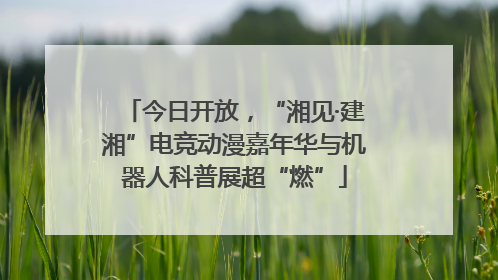 今日开放，“湘见·建湘”电竞动漫嘉年华与机器人科普展超“燃”