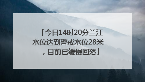 今日14时20分兰江水位达到警戒水位28米，目前已缓慢回落