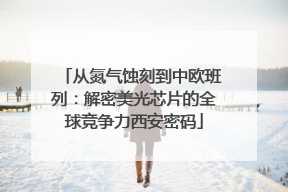 从氮气蚀刻到中欧班列：解密美光芯片的全球竞争力西安密码