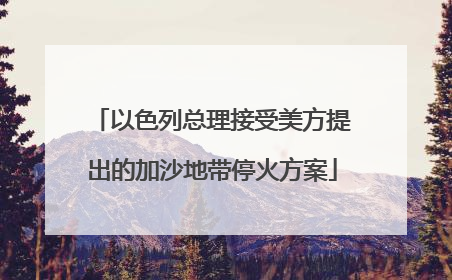 以色列总理接受美方提出的加沙地带停火方案