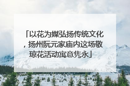 以花为媒弘扬传统文化，扬州阮元家庙内这场敬琼花活动寓意隽永