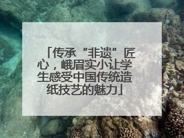 传承“非遗”匠心，峨眉实小让学生感受中国传统造纸技艺的魅力
