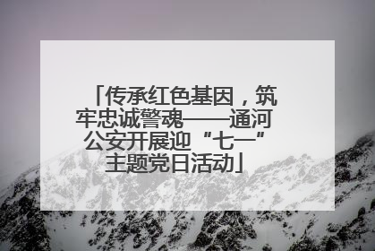 传承红色基因，筑牢忠诚警魂——通河公安开展迎“七一”主题党日活动