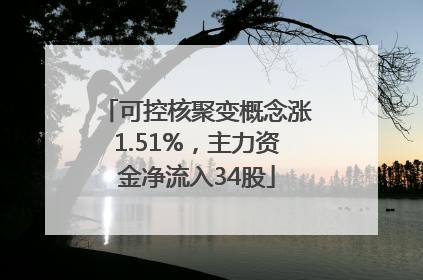 可控核聚变概念涨1.51%，主力资金净流入34股