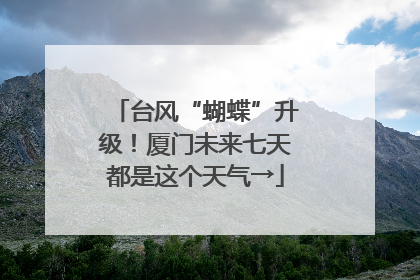 台风“蝴蝶”升级！厦门未来七天都是这个天气→