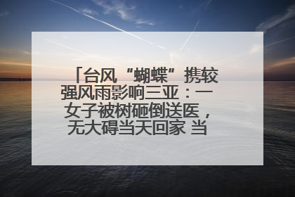 台风“蝴蝶”携较强风雨影响三亚：一女子被树砸倒送医，无大碍当天回家 当地已紧急清障