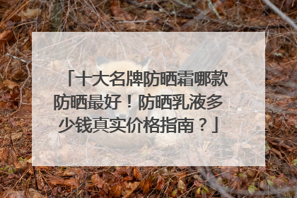 十大名牌防晒霜哪款防晒最好！防晒乳液多少钱真实价格指南？
