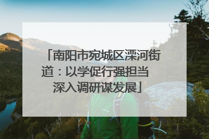 南阳市宛城区溧河街道：以学促行强担当 深入调研谋发展