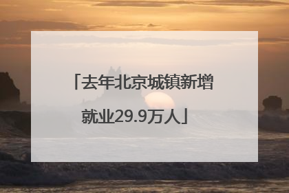 去年北京城镇新增就业29.9万人