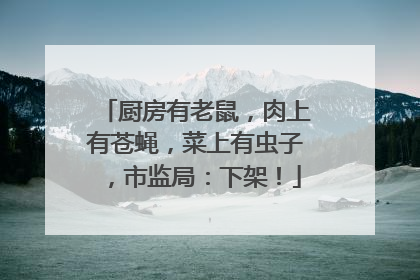 厨房有老鼠，肉上有苍蝇，菜上有虫子，市监局：下架！